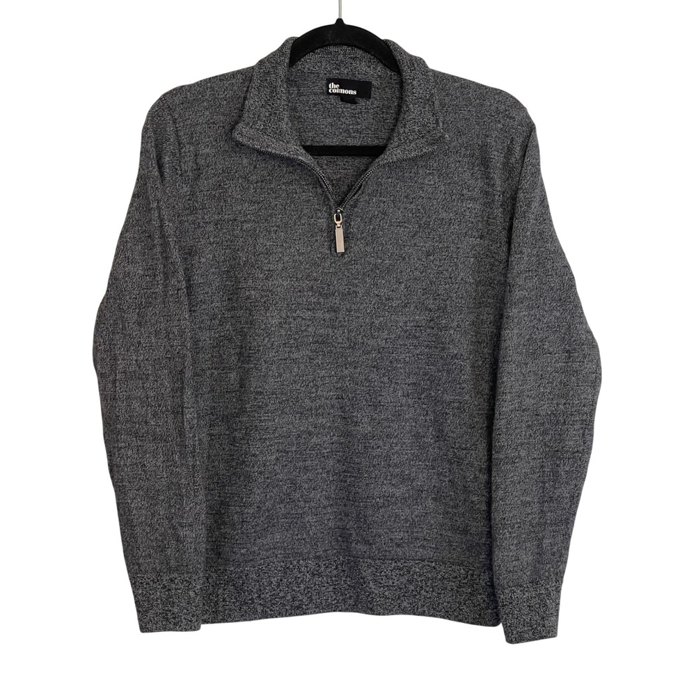 The Commons Mens Charcoal Grey 100% Merino Wool Quarter Zip‎ Sweater MGS10020 L